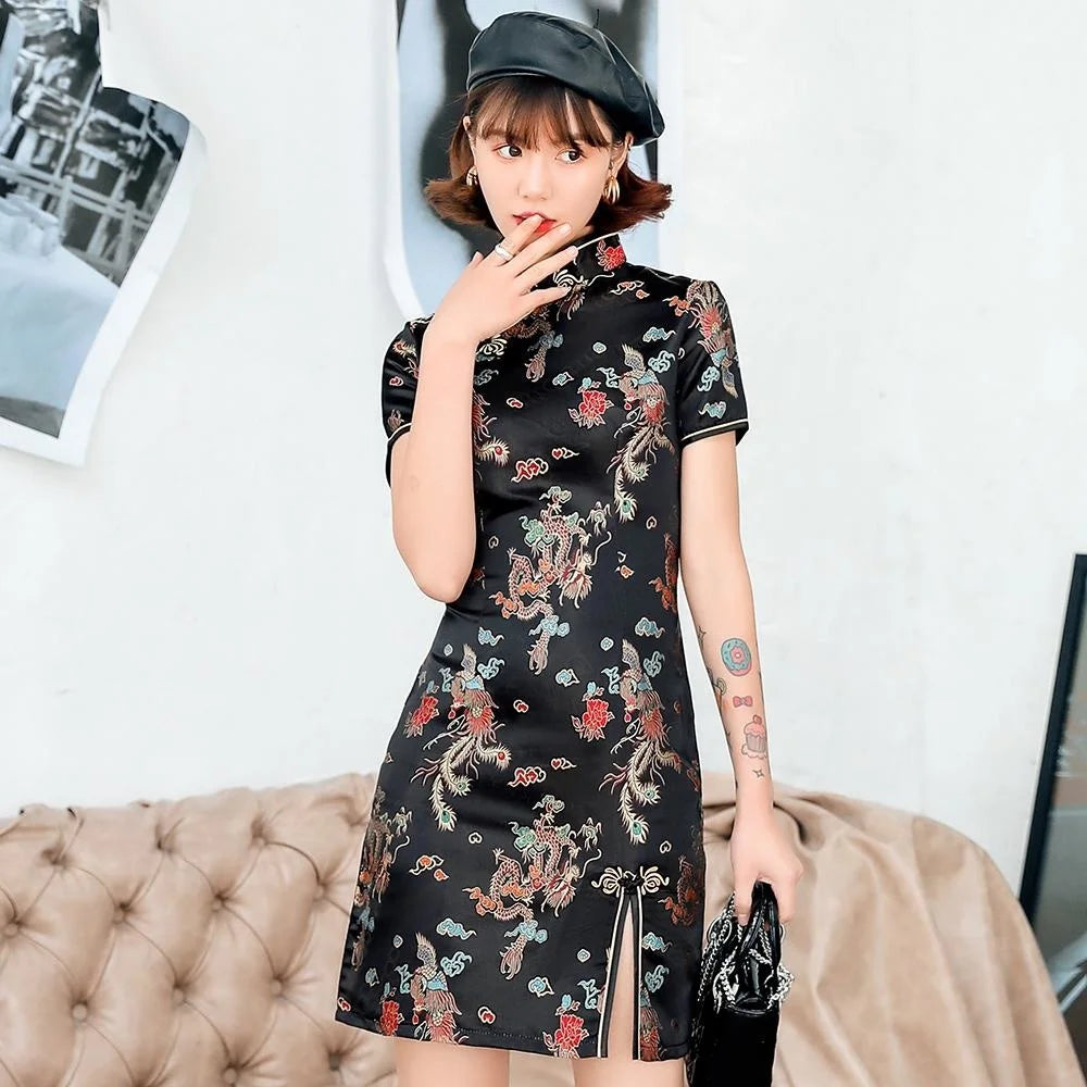 green emerald velvet dress Elegant Chinese Dress