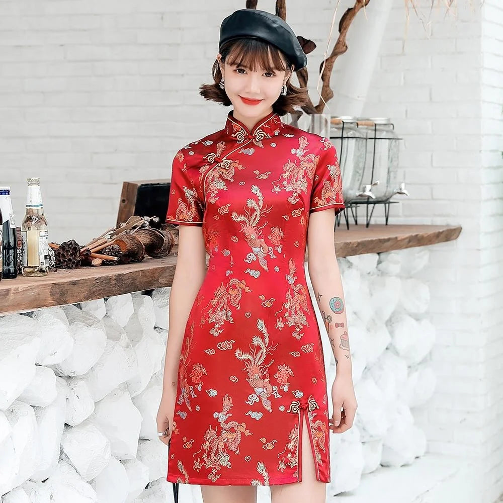 elegant chinese dresses Improved Cheongsam Retro Elegant Modern Qipao Dress
