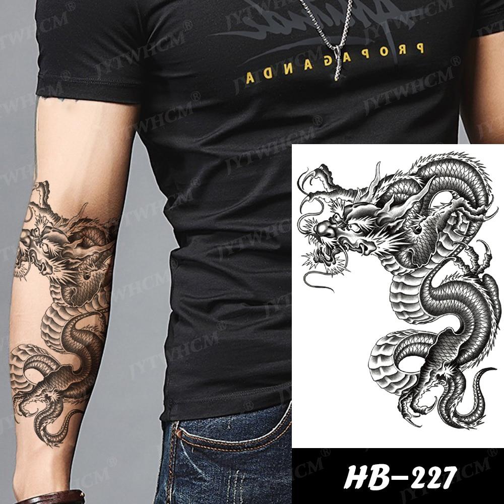 Dragon Tattoo Black and Gray Design