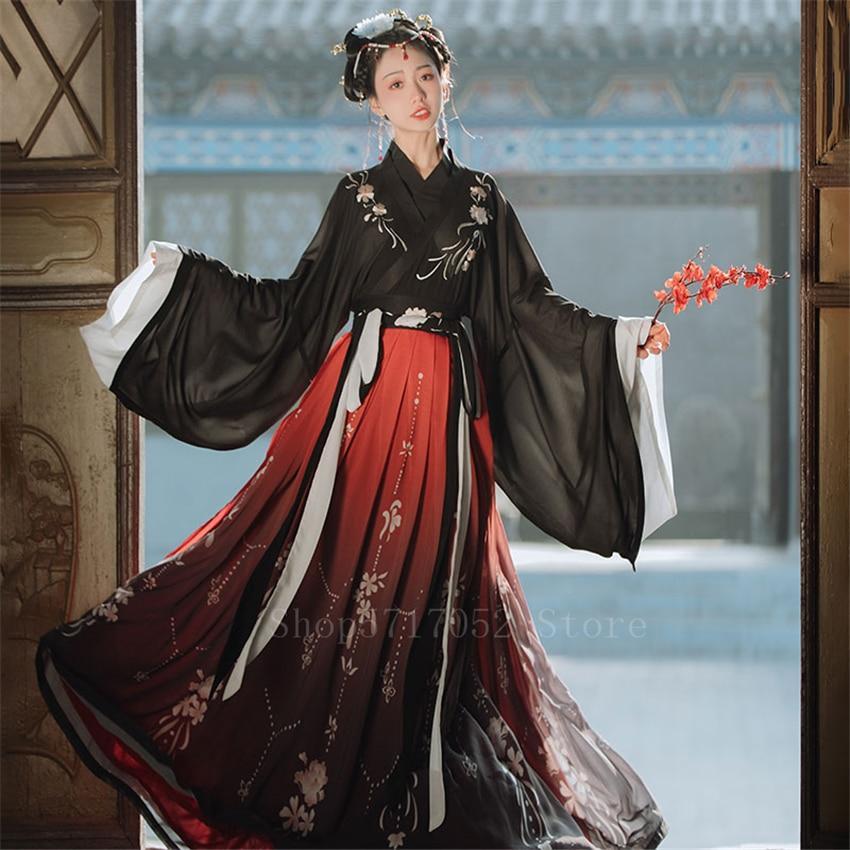 Fashion Hanfu Chinese Style Dress Modern Hanfu Black Dress - Fashion Hanfu