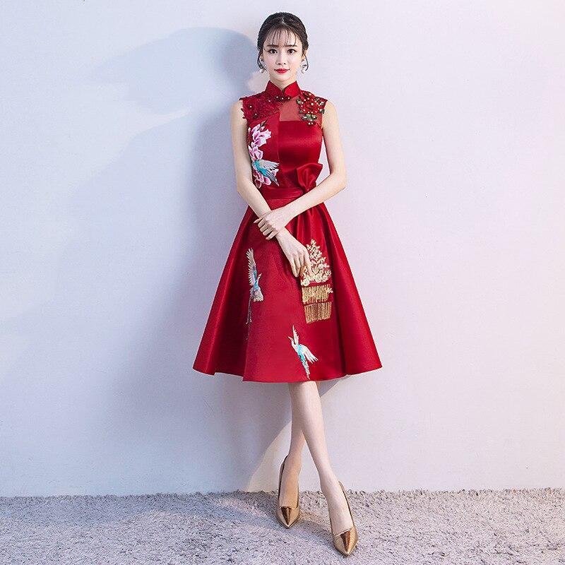 Red satin hot sale oriental dress