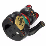 Black Maneki Neko Money Lucky Cat Chinese Japanese Statue