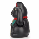 Black Maneki Neko Money Lucky Cat Chinese Japanese Statue