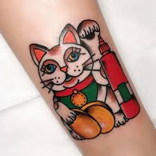 Traditional Japanese Monmon cat Designed and executed by Mark at Living  Canvas Tattoo  rtattoo