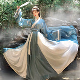 Green and White Hanfu