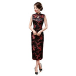 Sleeveless Velvet Chinese Dress