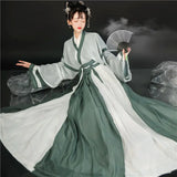 Green and White Hanfu