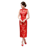 Sleeveless Velvet Chinese Dress