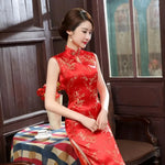 Sleeveless Velvet Chinese Dress