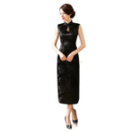 Sleeveless Velvet Chinese Dress