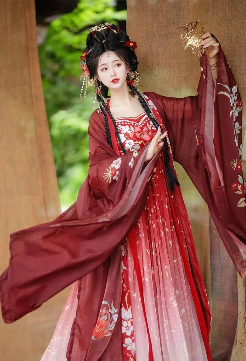 Sunset Gradient Hanfu | Chinese Temple