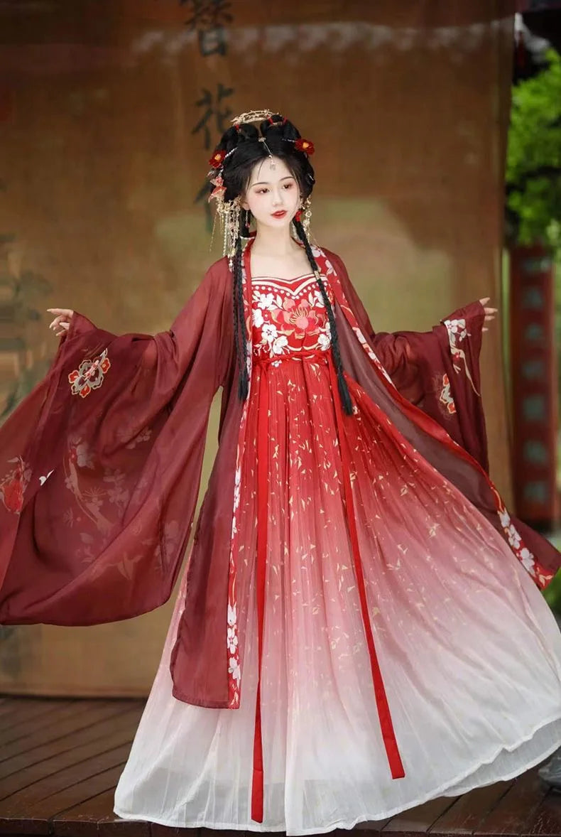 Sunset Gradient Hanfu | Chinese Temple