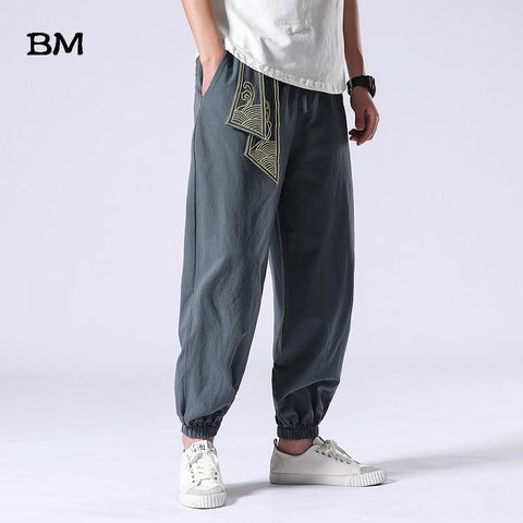 xiuh casual pants men's fashion large size straight leg loose small foot jeans  pants trousers baggy pants black m - Walmart.com