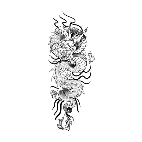 Fire Dragon Tattoo Shape Corresponding Chinese Stock Vector (Royalty Free)  272447207 | Shutterstock