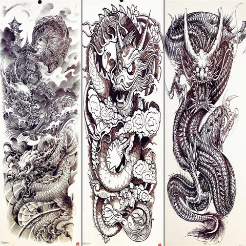 Black and White Chinese Dragon Tattoo