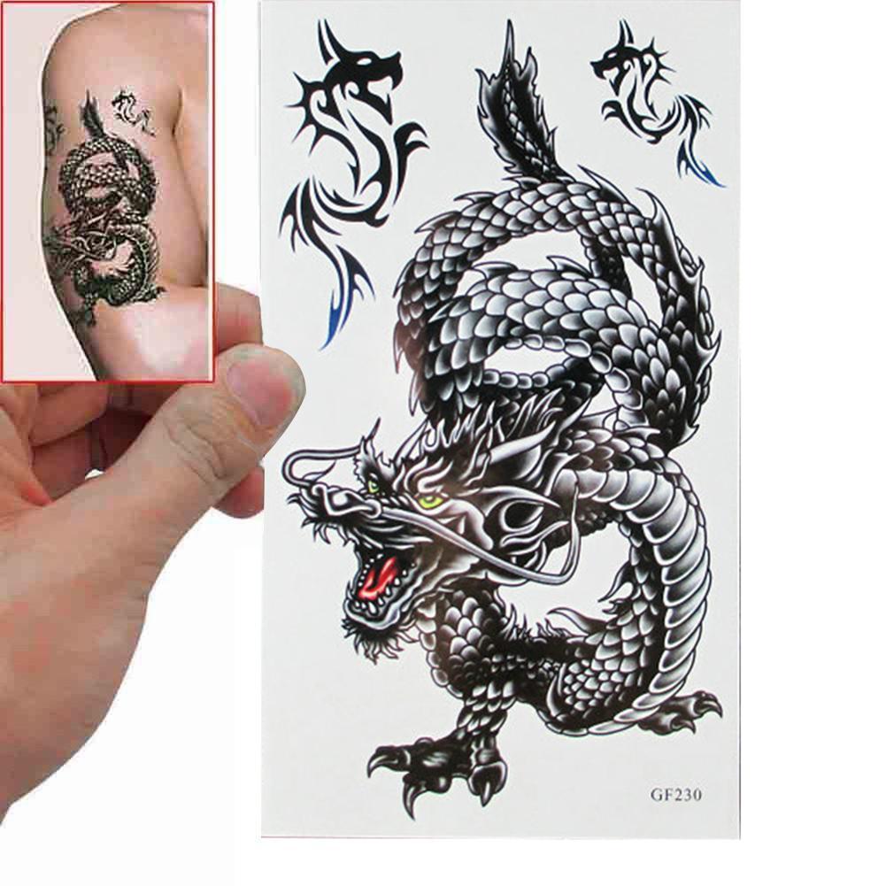 Chinese Dragon Tattoo Arm 1pc Chinese Big Dragon Watercolor Tattoo