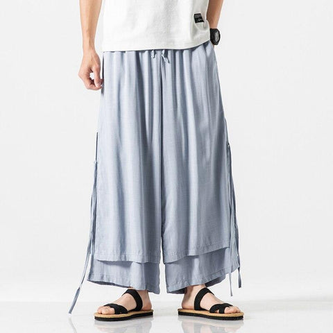 Zhiliheng Chinese Linen Long Shorts for Men Harem Pants Bermuda Casual  Short PantsDeep BlueXXXL  Amazonin Clothing  Accessories
