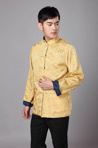 Chinese Jacket Men Yellow and Blue