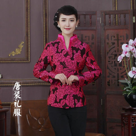 Chinese Jacket Women Flower Pattern