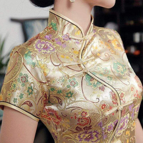 Gold Chinese Dress | Chinese Temple Gold Chinese Dress | Chinese Temple