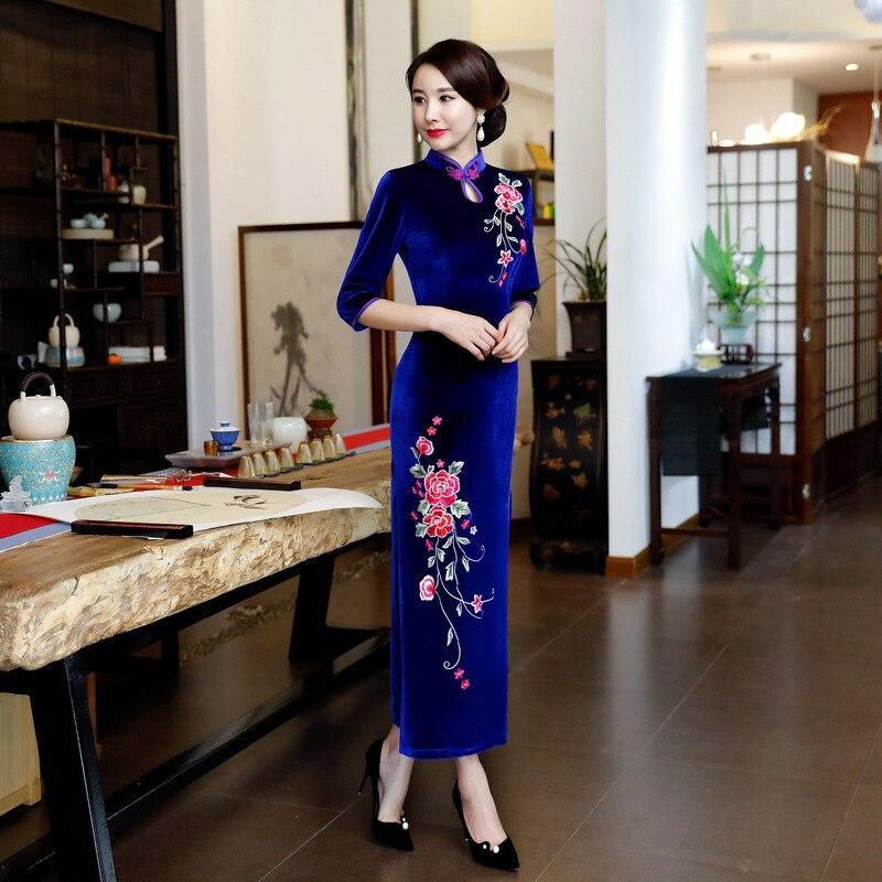 Velvet Chinese Dress | Chinese Temple Velvet Chinese Dress | Chinese Temple