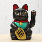 Black Maneki Neko Money Lucky Cat Chinese Japanese Statue