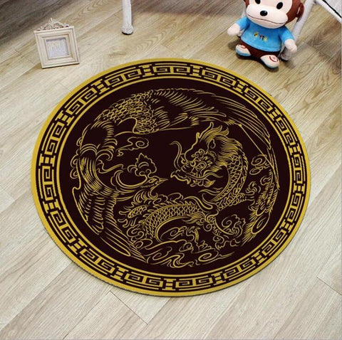 Round Chinese Dragon Carpet